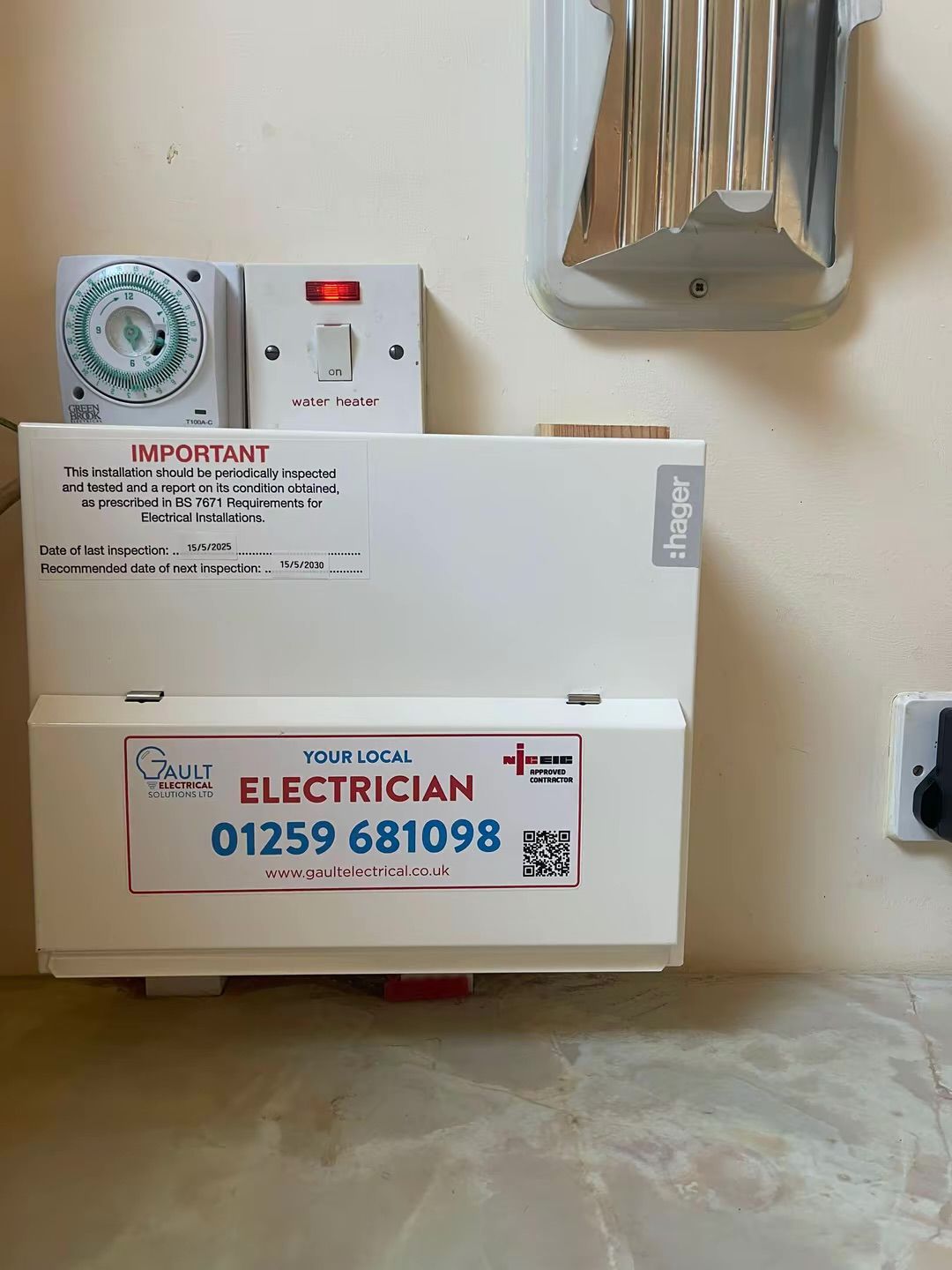 New consumer unit / fuse board fitted by Gault Electrical Solutions